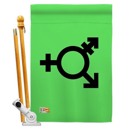 Americana Home & Garden Americana Home & Garden AA-ST-HS-148011-IP-BO-D-US18-AG 28 x 40 in. Israeli transgender & genderqueer Inspirational Support Impressions Decorative Vertical Double Sided House Flag Set & Pole Bracket Hardware Flag Set HS148011-BO